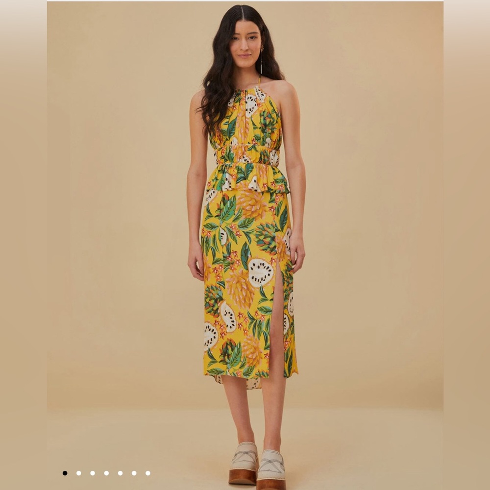 Farm Rio yellow biriba dress